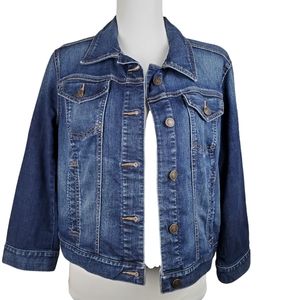Loft Dark Wash Denim Trucker Jacket